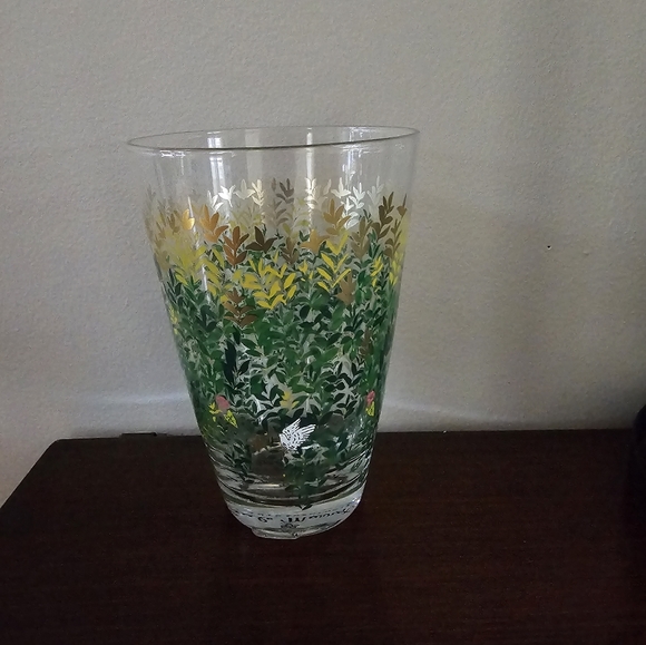 Paule Marrot For Anthropologie Leaves Birds Drinking Glass Tumbler New - Picture 4 of 5